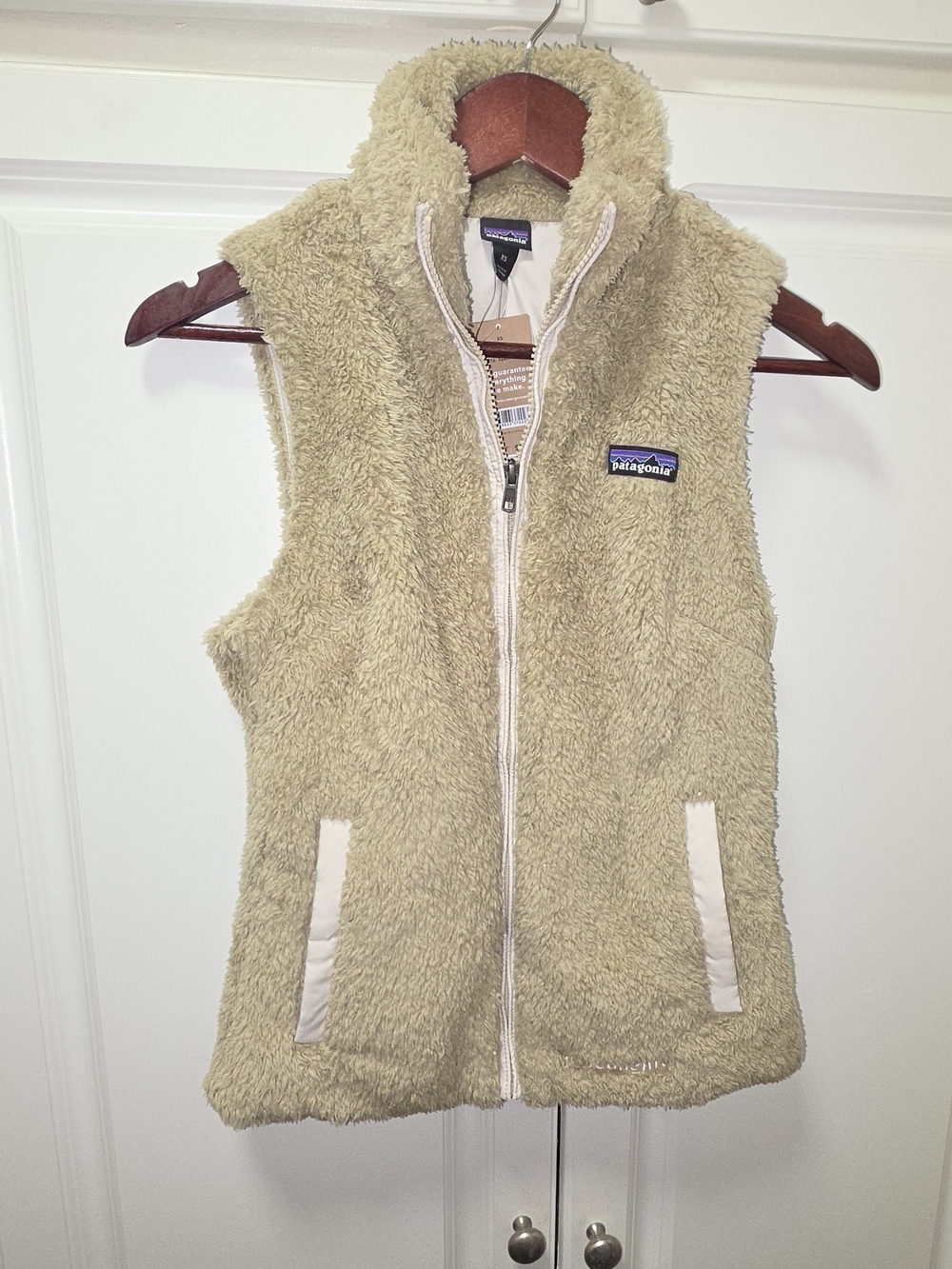 Patagonia Womens' Cozy Fleece Vest in Light Beige